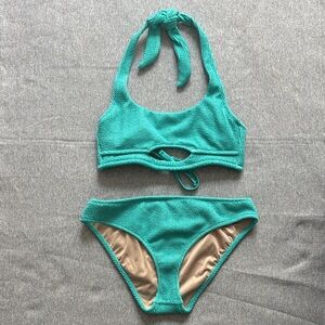 Shade & Shore Turquoise Halter Bikini